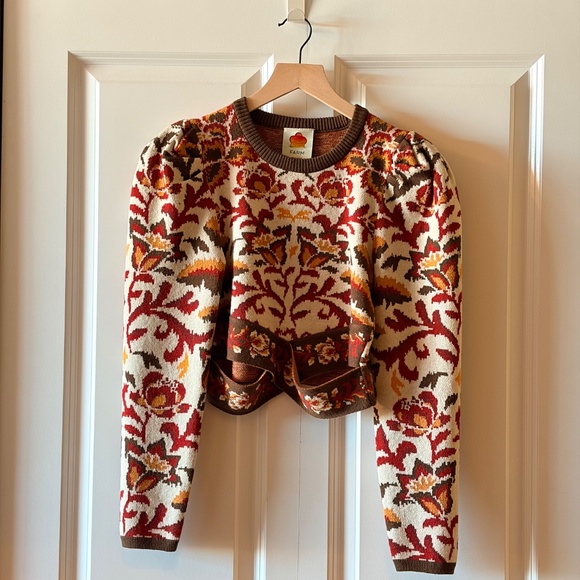 FARM Rio Toucans Cropped Sweater size small - Picture 3 of 9